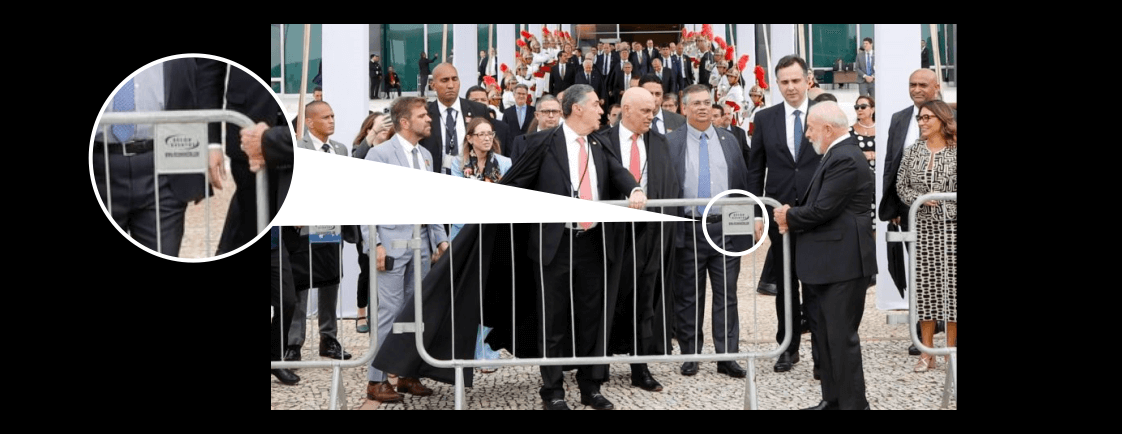 Lula e Barroso removendo uma grade da Recon